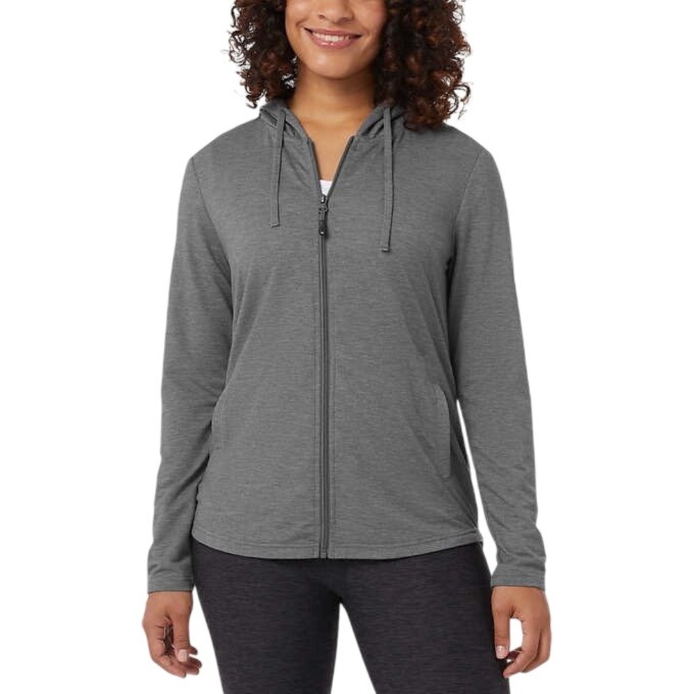 963. 32 DEGREES Women's Gray Full-Zip Sweater Hoodie Size XXL Casual Style